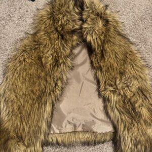 Faux Fur Vest in Brown